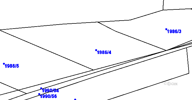 Parcela st. 1986/4 v KÚ Zdice, Katastrální mapa