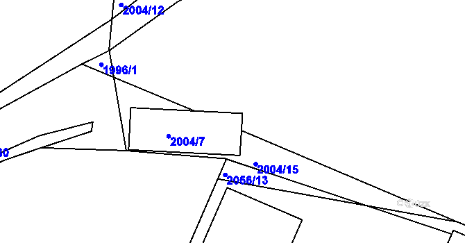 Parcela st. 2004/14 v KÚ Zdice, Katastrální mapa