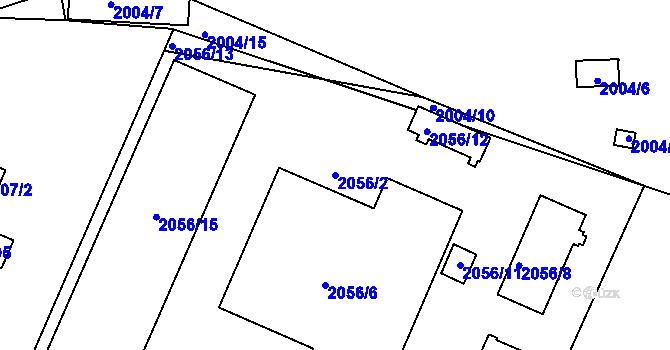 Parcela st. 2056/2 v KÚ Zdice, Katastrální mapa