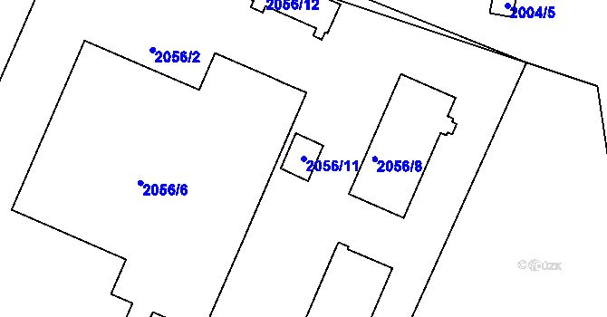 Parcela st. 2056/11 v KÚ Zdice, Katastrální mapa