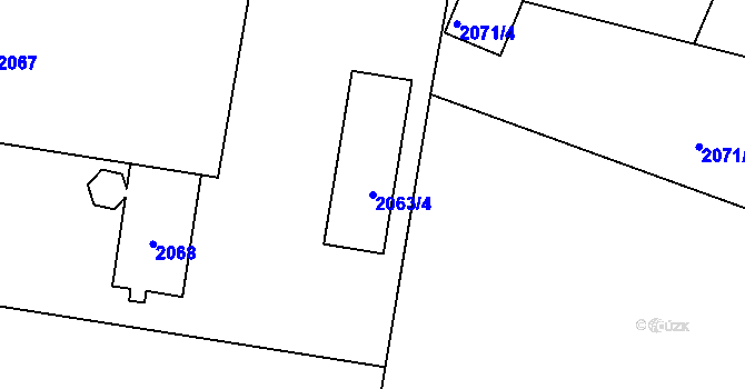 Parcela st. 2063/4 v KÚ Zdice, Katastrální mapa
