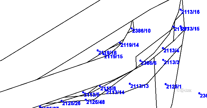 Parcela st. 2119/15 v KÚ Zdice, Katastrální mapa