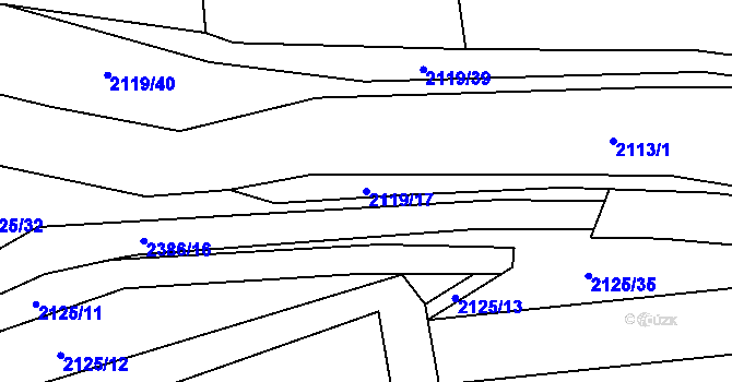 Parcela st. 2119/17 v KÚ Zdice, Katastrální mapa