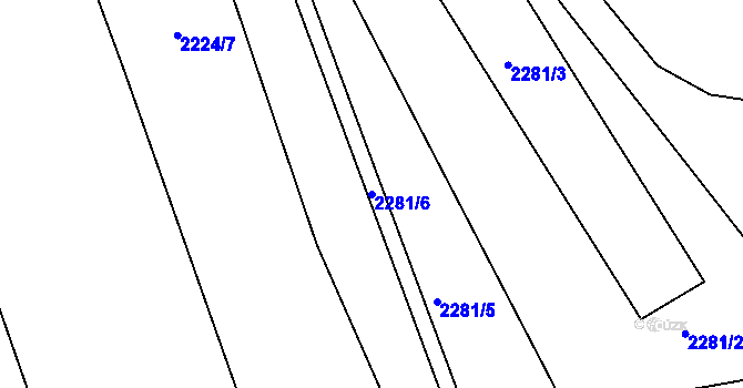 Parcela st. 2281/6 v KÚ Zdice, Katastrální mapa