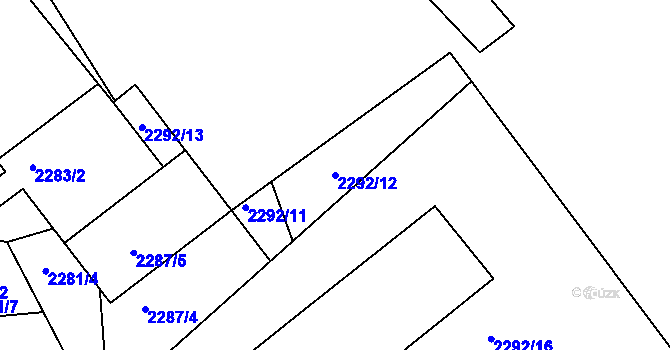Parcela st. 2292/12 v KÚ Zdice, Katastrální mapa