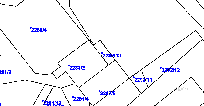 Parcela st. 2292/13 v KÚ Zdice, Katastrální mapa