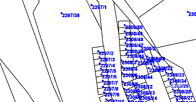 Parcela st. 2297/2 v KÚ Zdice, Katastrální mapa