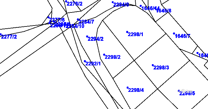 Parcela st. 2298/2 v KÚ Zdice, Katastrální mapa