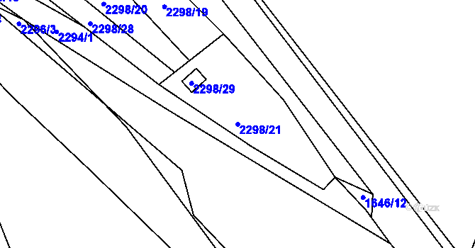 Parcela st. 2298/21 v KÚ Zdice, Katastrální mapa