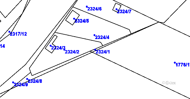 Parcela st. 2324/1 v KÚ Zdice, Katastrální mapa