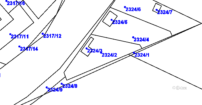 Parcela st. 2324/2 v KÚ Zdice, Katastrální mapa