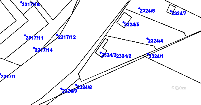 Parcela st. 2324/3 v KÚ Zdice, Katastrální mapa