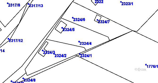 Parcela st. 2324/4 v KÚ Zdice, Katastrální mapa