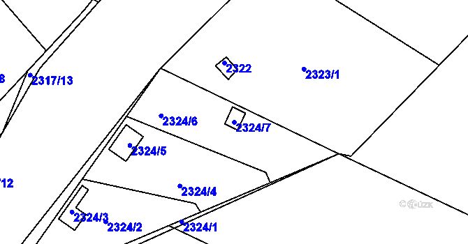 Parcela st. 2324/7 v KÚ Zdice, Katastrální mapa