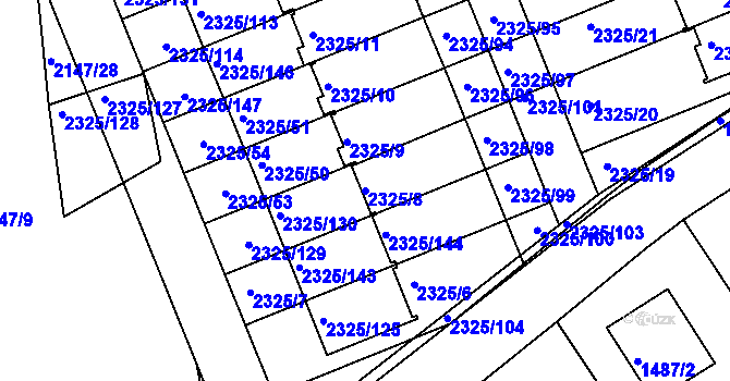 Parcela st. 2325/8 v KÚ Zdice, Katastrální mapa