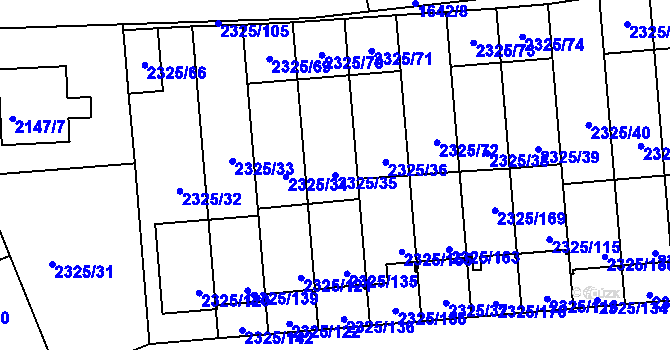 Parcela st. 2325/35 v KÚ Zdice, Katastrální mapa