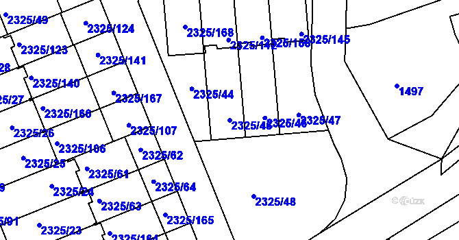 Parcela st. 2325/45 v KÚ Zdice, Katastrální mapa