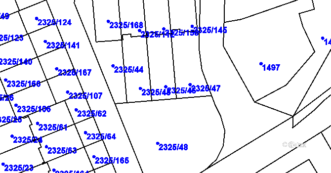 Parcela st. 2325/46 v KÚ Zdice, Katastrální mapa