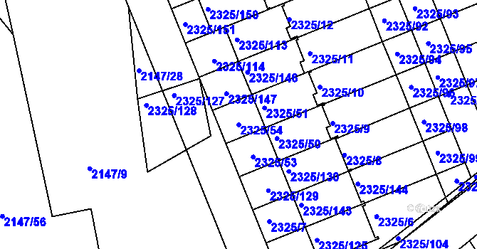 Parcela st. 2325/54 v KÚ Zdice, Katastrální mapa