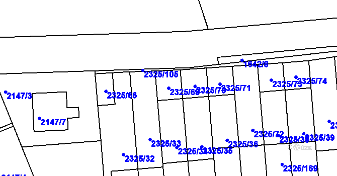 Parcela st. 2325/69 v KÚ Zdice, Katastrální mapa