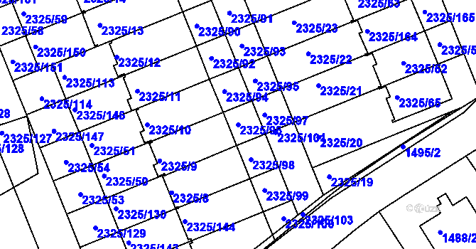 Parcela st. 2325/96 v KÚ Zdice, Katastrální mapa