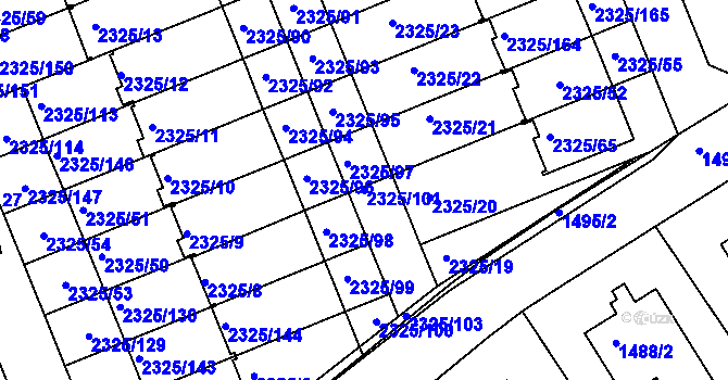 Parcela st. 2325/101 v KÚ Zdice, Katastrální mapa