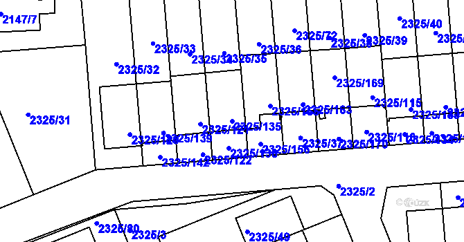 Parcela st. 2325/135 v KÚ Zdice, Katastrální mapa