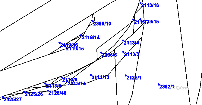 Parcela st. 2386/6 v KÚ Zdice, Katastrální mapa