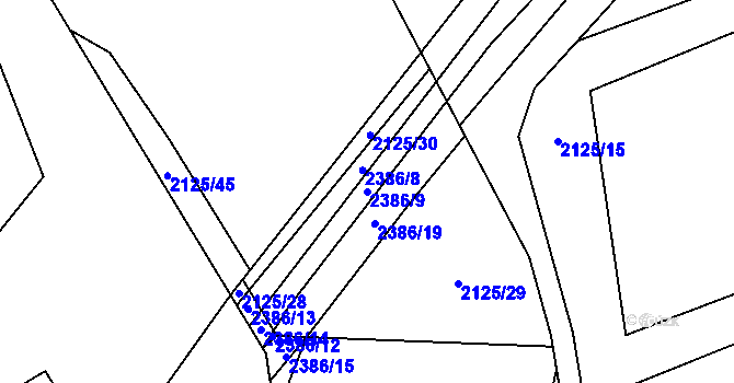 Parcela st. 2386/9 v KÚ Zdice, Katastrální mapa