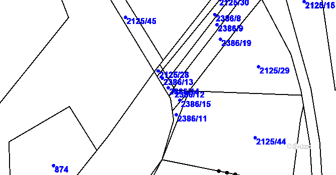 Parcela st. 2386/14 v KÚ Zdice, Katastrální mapa