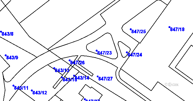 Parcela st. 847/23 v KÚ Zdice, Katastrální mapa