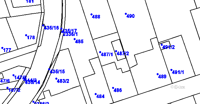 Parcela st. 487/1 v KÚ Zdice, Katastrální mapa