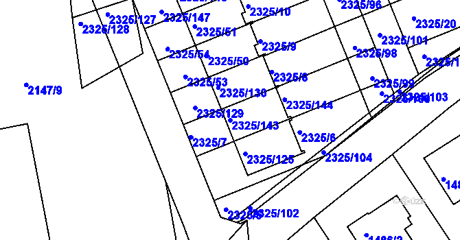 Parcela st. 2325/143 v KÚ Zdice, Katastrální mapa