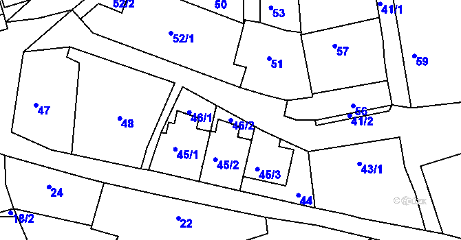 Parcela st. 46/2 v KÚ Zdice, Katastrální mapa