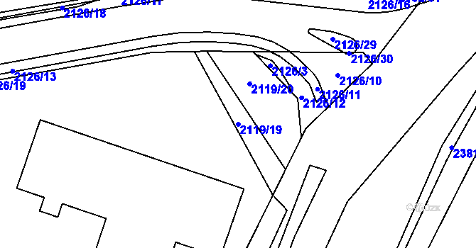 Parcela st. 2119/19 v KÚ Zdice, Katastrální mapa