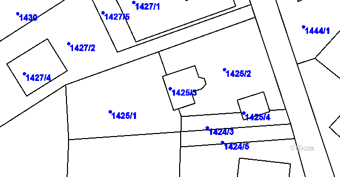 Parcela st. 1425/3 v KÚ Zdice, Katastrální mapa