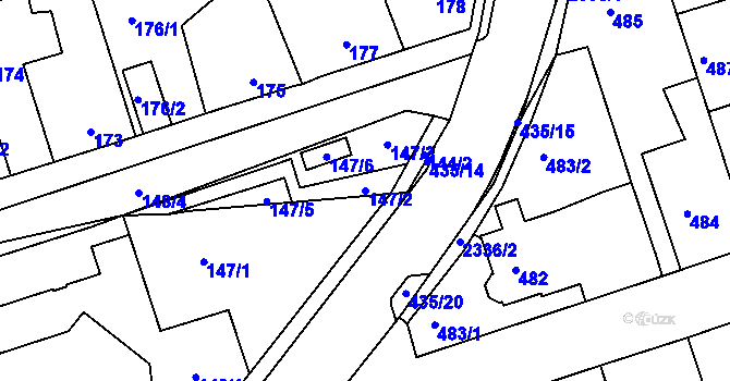 Parcela st. 147/2 v KÚ Zdice, Katastrální mapa