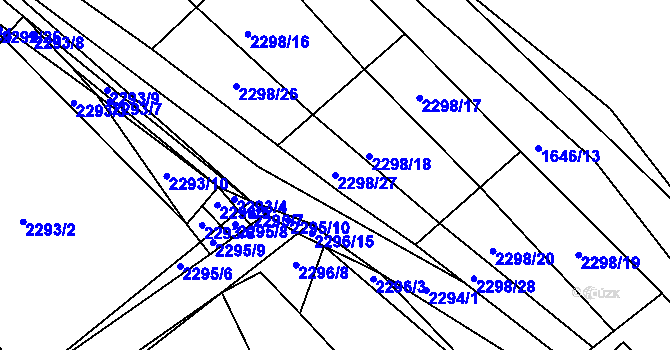 Parcela st. 2298/27 v KÚ Zdice, Katastrální mapa
