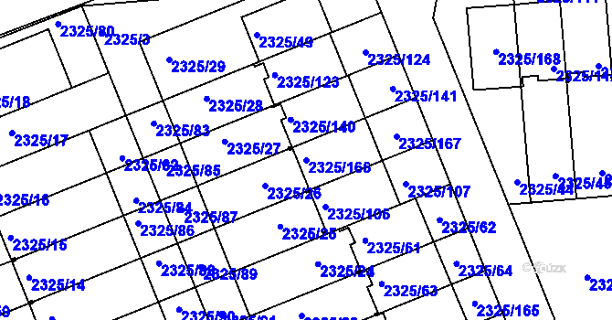 Parcela st. 2325/166 v KÚ Zdice, Katastrální mapa