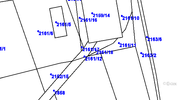 Parcela st. 2161/18 v KÚ Zdice, Katastrální mapa