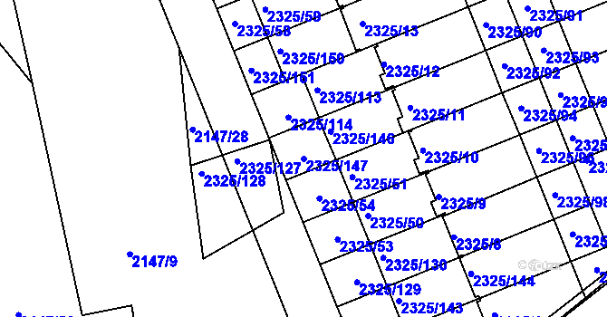 Parcela st. 2325/147 v KÚ Zdice, Katastrální mapa