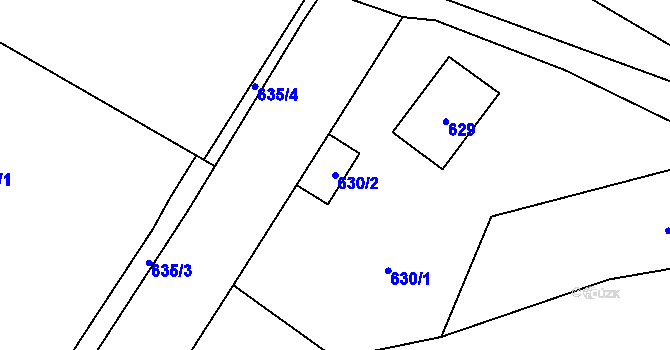Parcela st. 630/2 v KÚ Zdice, Katastrální mapa