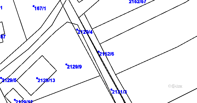 Parcela st. 2152/6 v KÚ Zdice, Katastrální mapa
