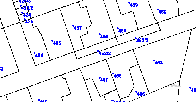 Parcela st. 462/2 v KÚ Zdice, Katastrální mapa