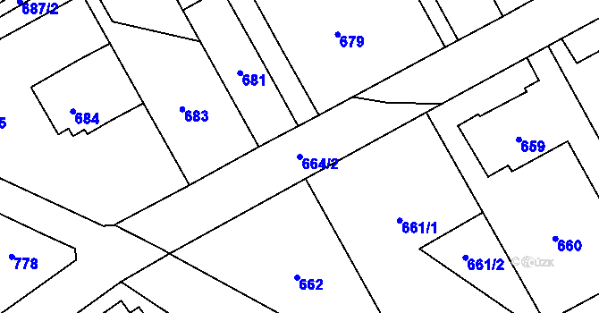 Parcela st. 664/2 v KÚ Zdice, Katastrální mapa