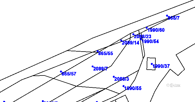 Parcela st. 865/55 v KÚ Zdice, Katastrální mapa