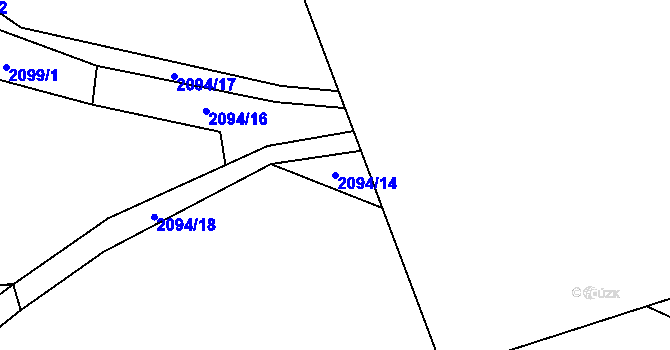 Parcela st. 2094/14 v KÚ Zdice, Katastrální mapa