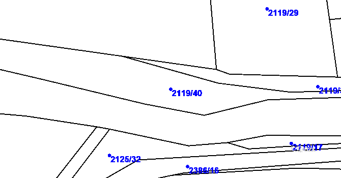 Parcela st. 2119/40 v KÚ Zdice, Katastrální mapa