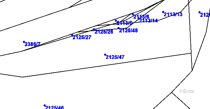 Parcela st. 2125/47 v KÚ Zdice, Katastrální mapa