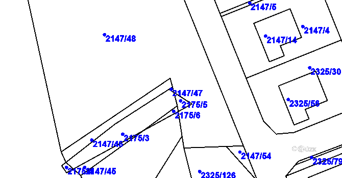 Parcela st. 2147/47 v KÚ Zdice, Katastrální mapa